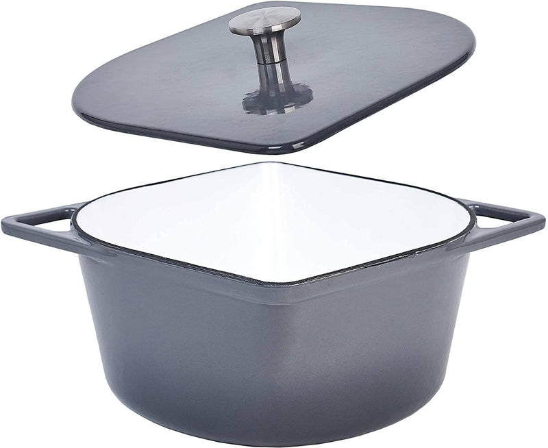 3 Quart Enameled Cast Iron Dutch Oven with Stainless Steel Handle