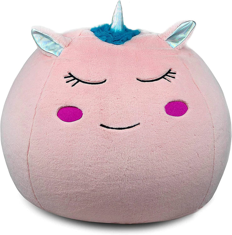 Unicorn Bean Bag Chair Cover for Kids (26 x 24 Inch) Ultra-Soft and Fluffy Fur-Like Cover