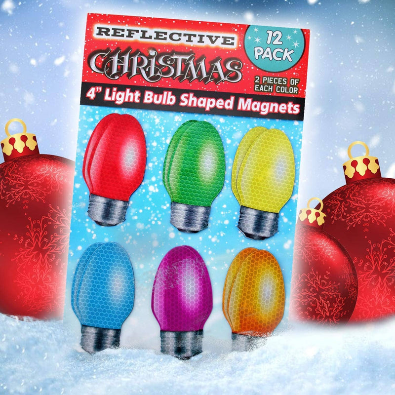 Reflective Light Bulb Magnet Sticker Set Christmas Car