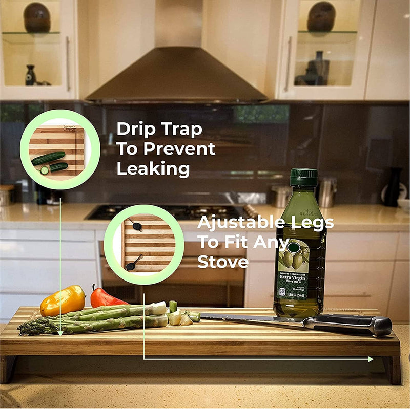 Bamboo Stovetop Cover Cutting Board - Premium and Sustainable