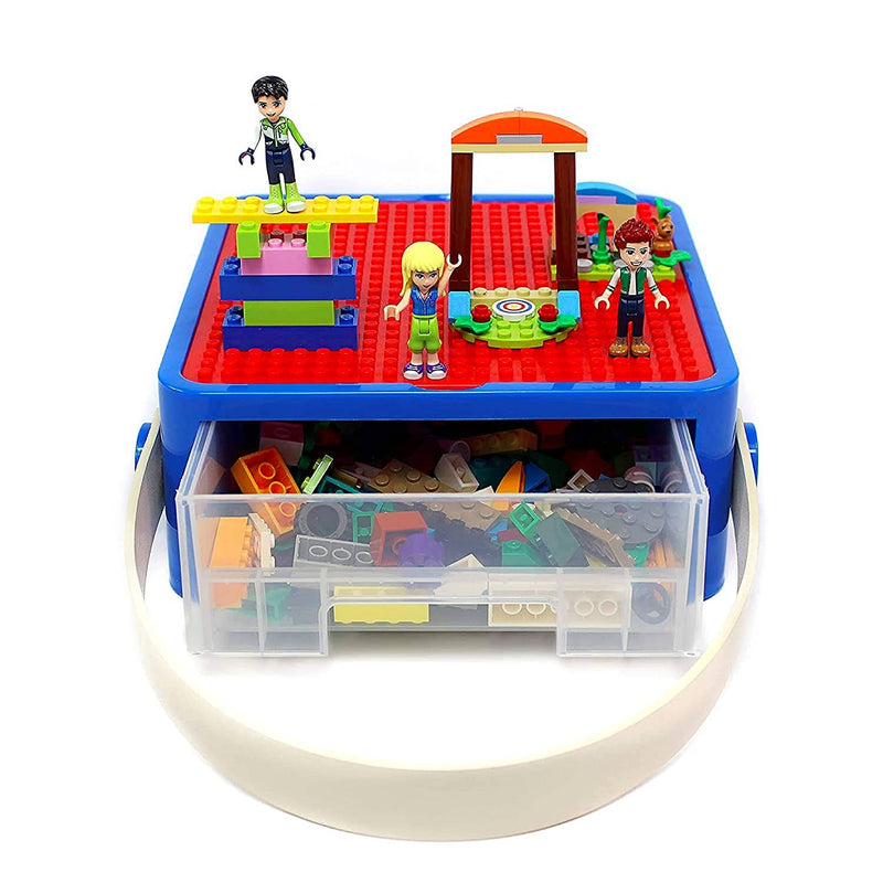 Bins & Things Lego-Compatible Storage Container With Lego Compatible Building Baseplate