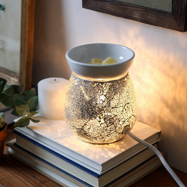 4.9X5.7 inch Mosaic Glass Fragrance Warmer, Electric Wax Warmer, Decorative Lamp for Gifts