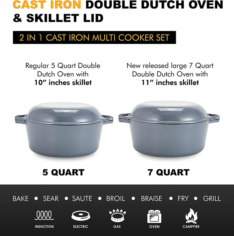 7 Quart Dutch Oven with Skillet Lid