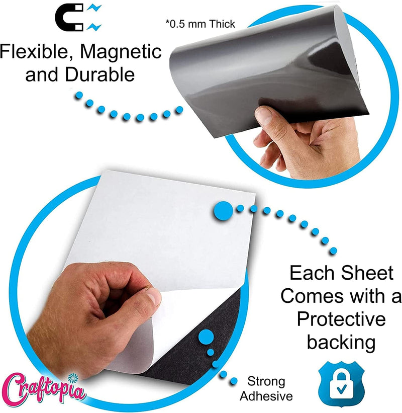 Craftopia Flexible Peel Magnetic Adhesive Sheets - Strong & Easy
