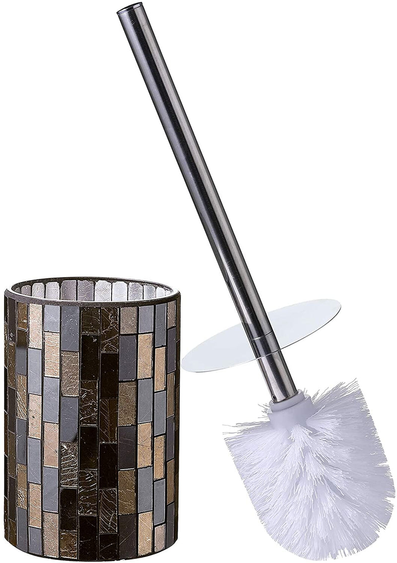Bathroom Accessories Toilet Brush Set - Toilet Bowl Cleaner Brush and Holder (Black/Gold