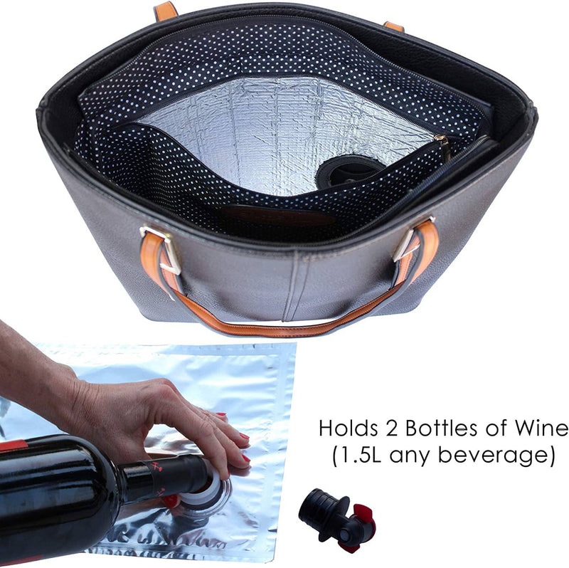 Fashionable Insulated Wine Purse - Holds 2 Bottles