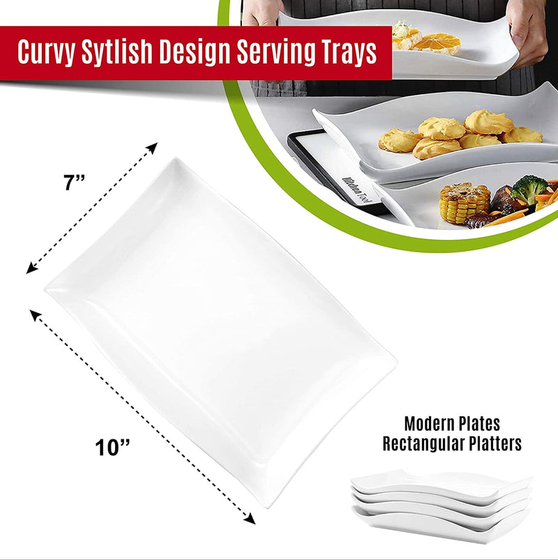 Set of 4 Curvy Design Serving Trays