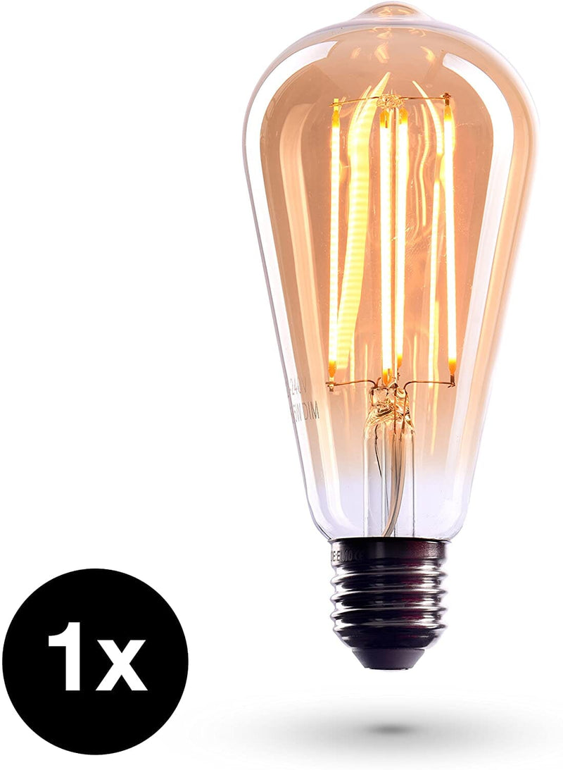 Black Vintage Pendant Lamp with Dimmable Edison Bulb