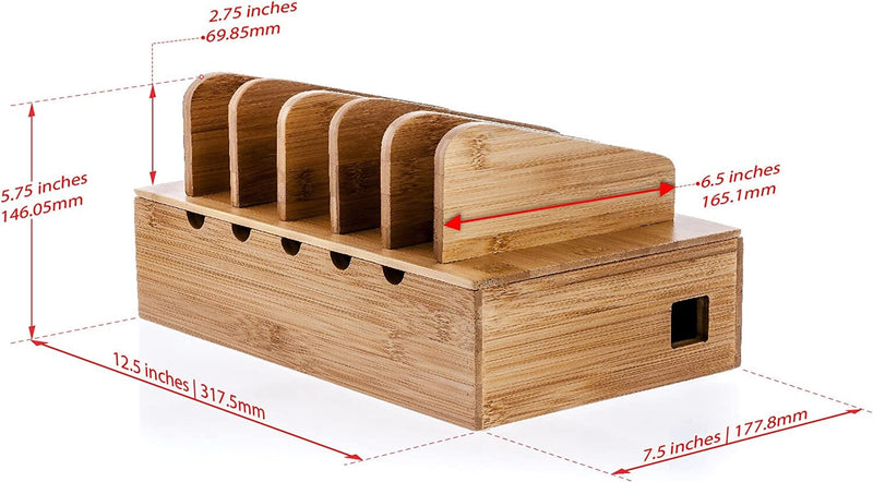Smartphone and Tablet Bamboo Charging Station