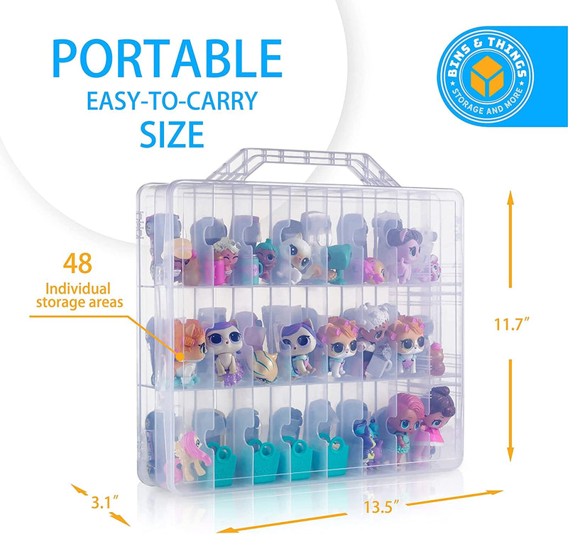 Bins & Things Toys Organizer Storage Case With 48 Compartments Compatible With Lol