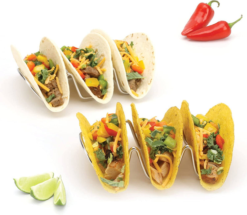 Stainless Steel Taco Holder Set for 3 Tacos