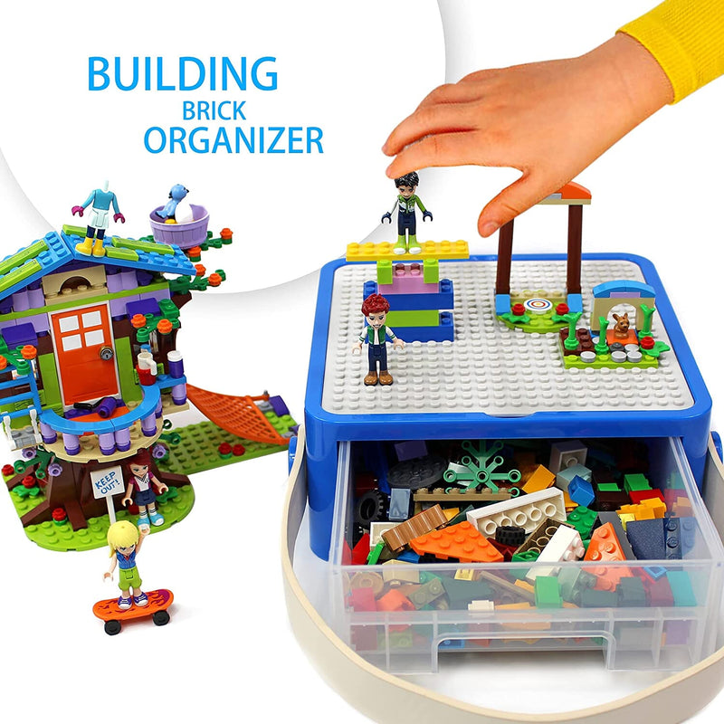 Stackable Building Blocks Storage Box with Removable Compartments