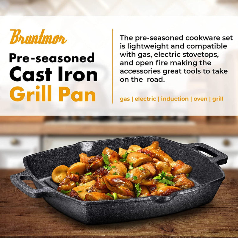 Pre-Seasoned Square Cast Iron Grill Pan