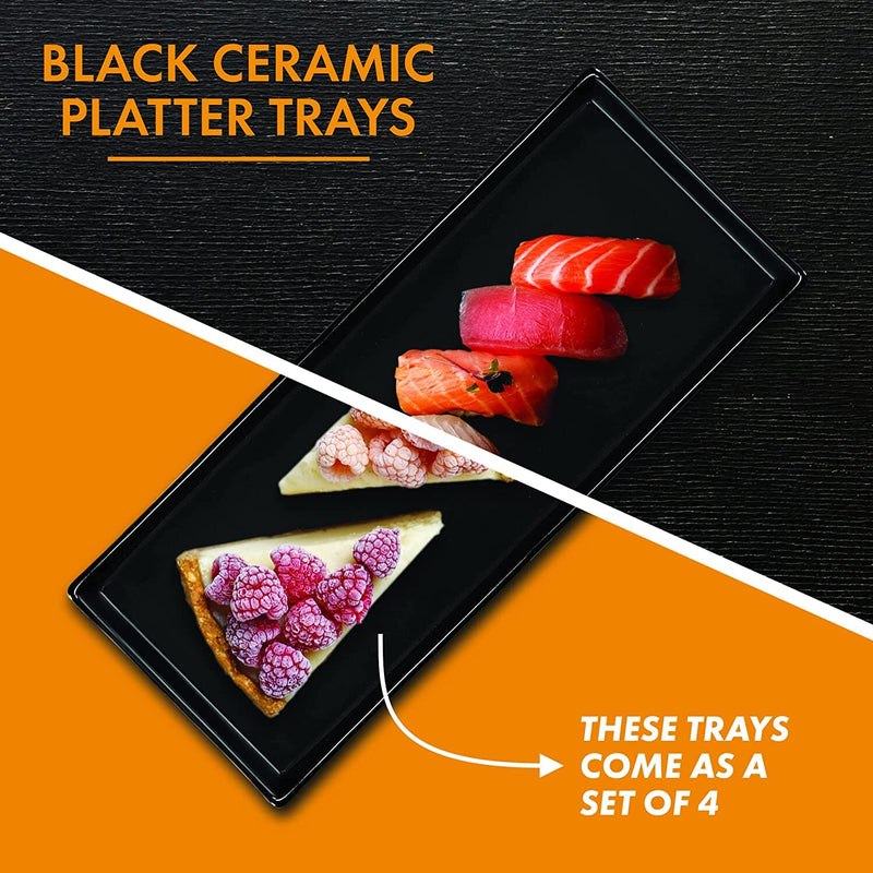 Black Ceramic Platters and Trays