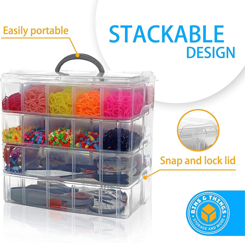 at Home 2-Piece Clear Stackable Storage Bin, Small