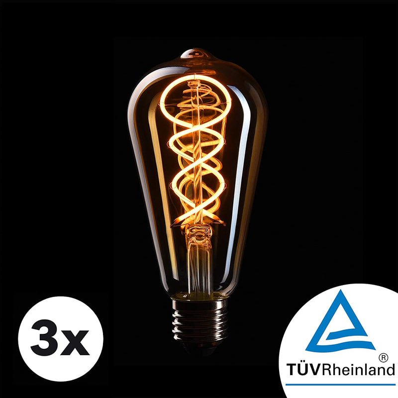 6-Pack Dimmable Edison Bulb, Warm White, 4W 2200k