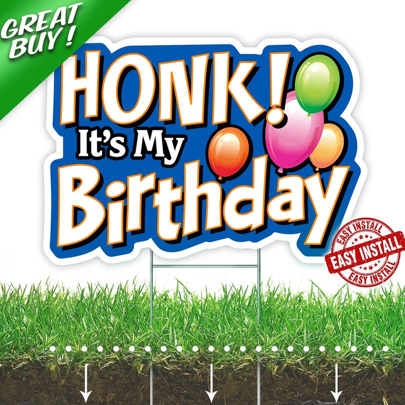 Birthday Sign - 2 Pc Set with Metal Stakes