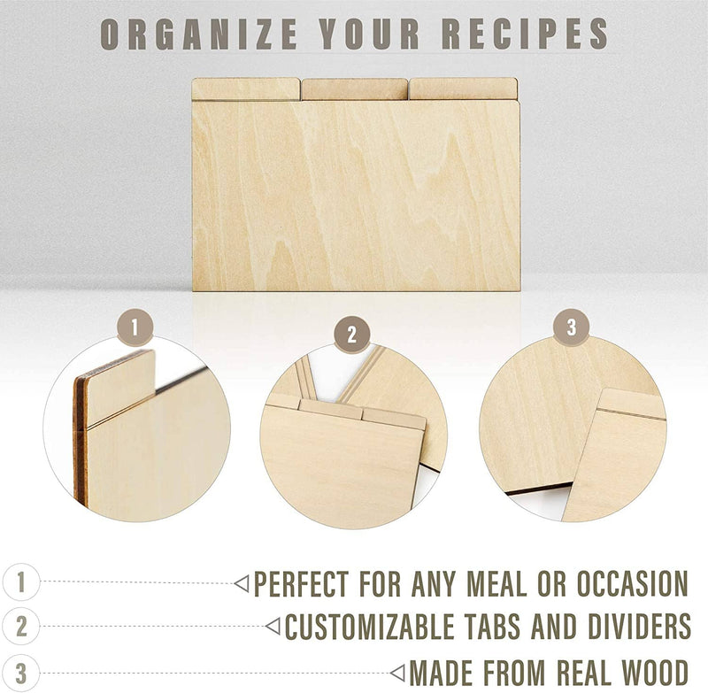 Customizable Real Wood Recipe Cards