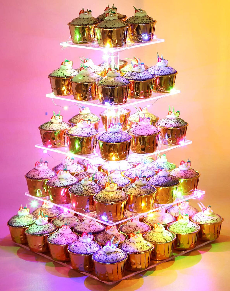 5-Tier Cupcake Display Stand with LED Lights