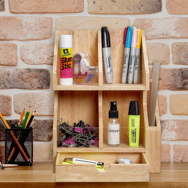 Desktop Organizer with Pull-Out Drawer