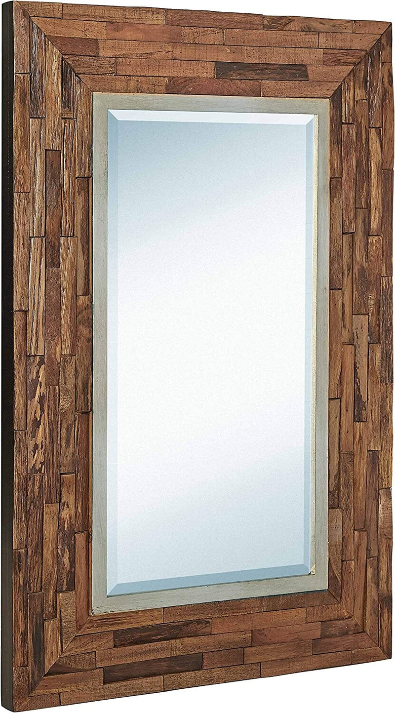 Rustic Wood Framed Wall Mirror