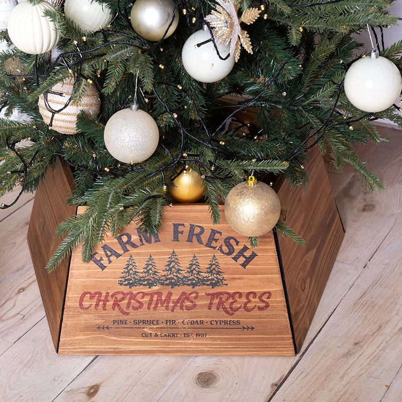 Wooden Tree Collar - Rustic Christmas Tree Decor