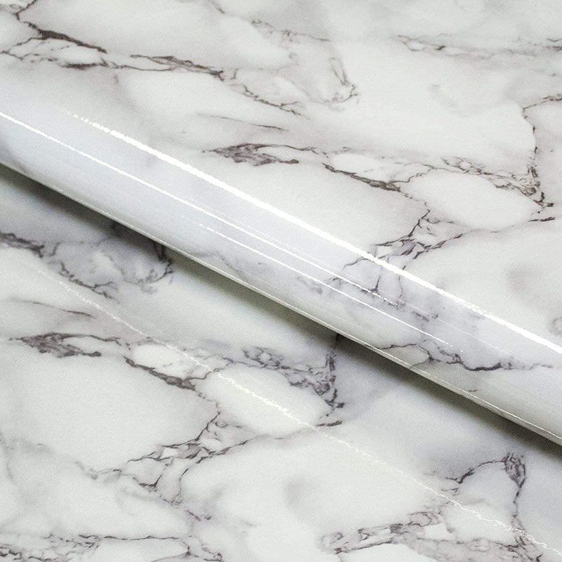 Gray and White Marble Vinyl Roll
